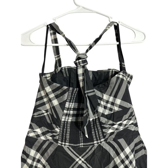 White House Black Market Womens Strapless Halter Cocktail Dress Plaid Size 2 - Picture 4 of 6